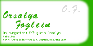 orsolya foglein business card